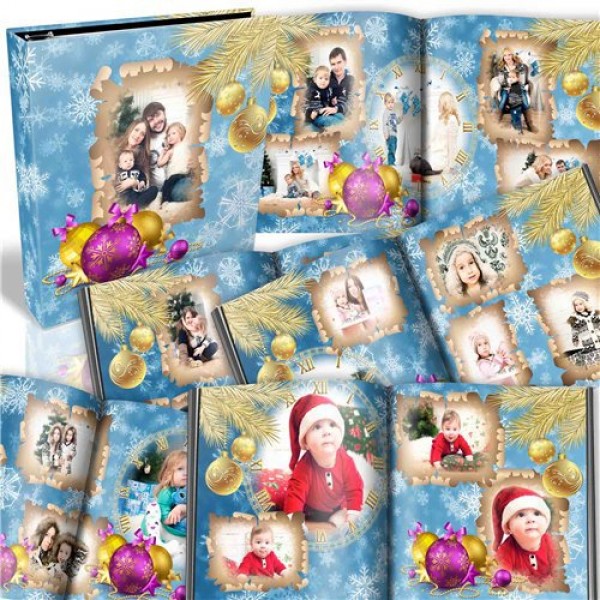 Natal Biru Keluarga Album Foto