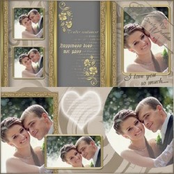 Cinta Warna Emas dan Krem Album Foto