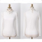 YEYELANA Women Lace Blouses 2018 Spring Summer New Elegant Femininas Long Sleeve chiffon Blouse Korean Style Women Shirt A001