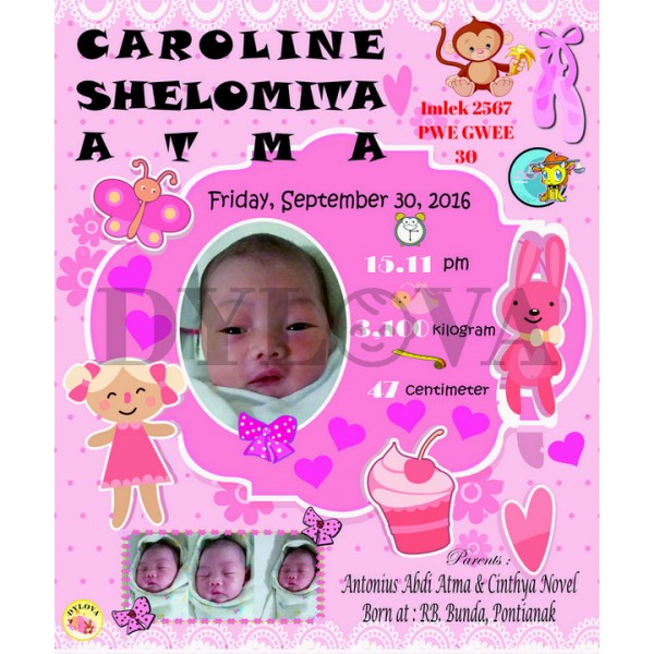 Bingkai Foto Bayi Baru Lahir Minimalis M